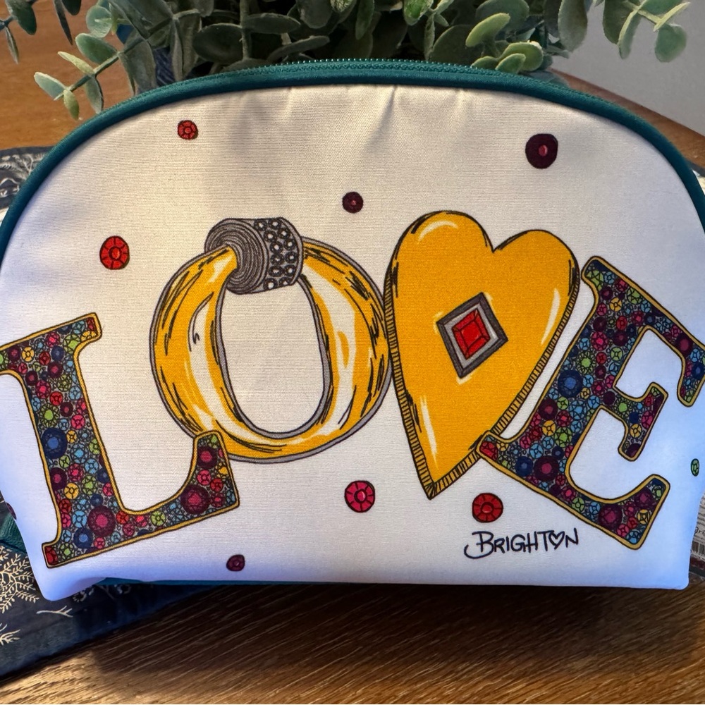 Brighton Charmed Love Cosmetic pouch Bag 2 piece set NWT